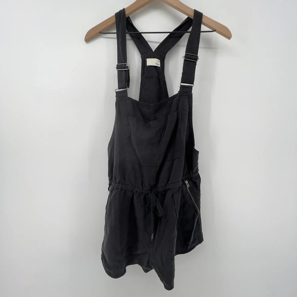 Wilfred Free Beatriz Drawstring Overalls Romper Black Women S Pockets Drawstring